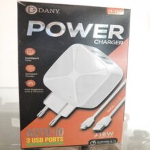 Dany Power Charger 3 USB PORTS 18W Quick Charger