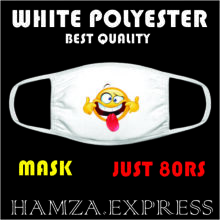 Face Mask White Polyester New Design BY HAMZA EXPRESS