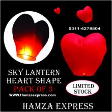 Sky Lantern Heart Shape RED PACK OF 3 BY HAMZA EXPRESS