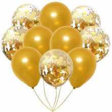10 pcs Set Golden Latex Confetti Balloons Wedding Decoration Birthday Party