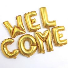 “WELCOME” Golden Foil Balloons