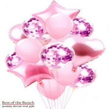 14 PCs /set Balloons Pink Colour – Clear Latex Confetti Balloons Wedding Decoration Birthday Party