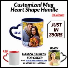 Customized Mug Heart Shape Handle 3 colours