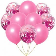 10 pcs Set Pink Latex Confetti Balloons Wedding Decoration Birthday Party