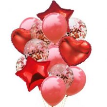 14 PCs /set Balloons Red Colour – Clear Latex Confetti Balloons Wedding Decoration Birthday Party