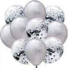 10 pcs Set Silver Latex Confetti Balloons Wedding Decoration Birthday Party