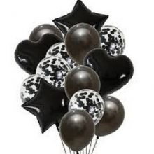 14 PCs /set Balloons Black Colour – Clear Latex Confetti Balloons Wedding Decoration Birthday Party
