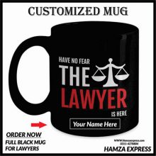 Customized Black Mug For Lawyers NEW DESIGN