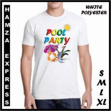 White Polyester Tshirt New Design For Pool party