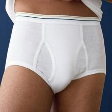 White cotton open belt underwear for men