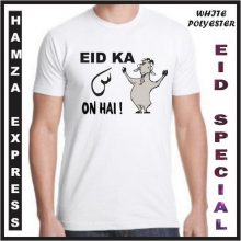 White Polyester T Shirt New Design For Eid ul adha ( Bakra Eid )