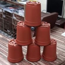 Plastic Sheet pots Brown Color size 6.5” (pack of 6 pots) BY IZHAR