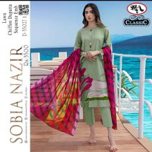 3 Pc Clasic Lawn With Chiffon Dupatta Unstitched SOBIA NAZIR D-55027 A