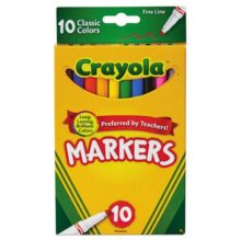 Crayola Assorted 10 Fine Point Non-Washable Markers