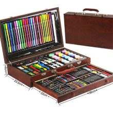 130 Piece Deluxe Art Set With Wooden Briefcase