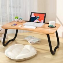 Wooden Gaming Laptop Table With Fan And Simple Bed Foldable Stand