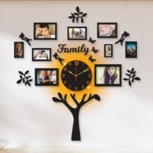 Family Tree Wall Clock With Light New Creative Design Best Quality