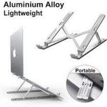Portable Aluminium Foldable Laptop Metal Stand Hinge Adjustable Height