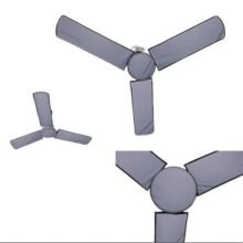 Waterproof & Dustproof Three Blades Ceiling Fan Covers with Motor Cover Grey