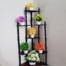 Hot Sale Best Design Decorative Rack 7 Tier Wood Corner Shelf for Living Room