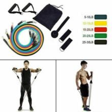 Latex Resistance Band Set with Door Anchor for Fitness & Pull-Ups