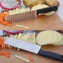 Potato French Fries Cutter Wavy Crinkle Knife Stainless Steel Serrated Blade Slicing Vegetable Fruit Slicer Kitchen Tool