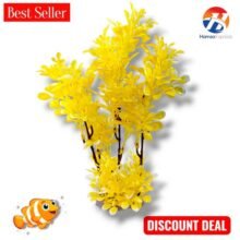Fish Aquarium Decoration Plant 8 INCHES Yellow Flower Decoration Plant PACK OF 1 BY HAMZA EXPRESS
