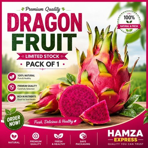 Dragon Fruit Pack Of 1 Fresh PC BY HAMZA EXPRESS