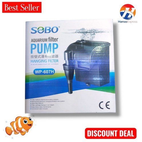 Fish Aquarium Filter Pump SOBO 607H Hanging Filter Pump BY HAMZA EXPRESS