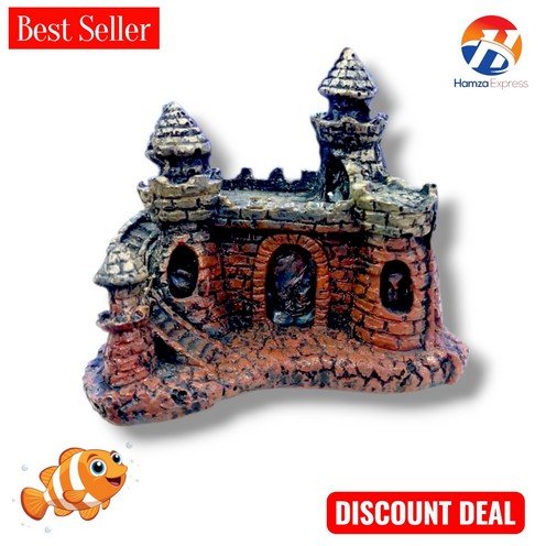 Fish Aquarium Fiber Decoration Castle Small 4 inches BY HAMZA EXPRESS
