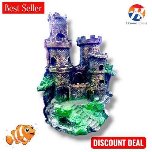 Fish Aquarium Fiber Decoration Castle Small 6 Inches BY HAMZA EXPRESS