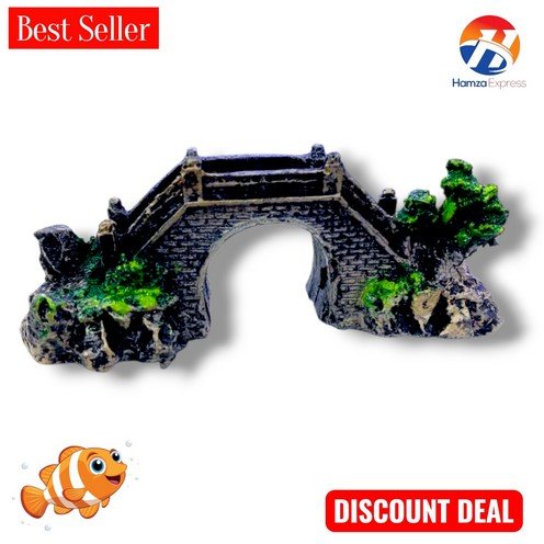 Fish Aquarium Fiber Decoration Bridge Small 4 inches BY HAMZA EXPRESS