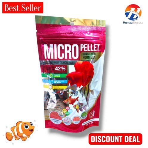 Fish Aquarium Fish Feed Micro Pellet 100G Growth & Colour Formula