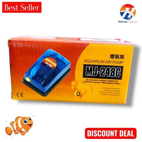 Fish Aquarium Air Pump MJ-248C | Silent Oxygen Pump
