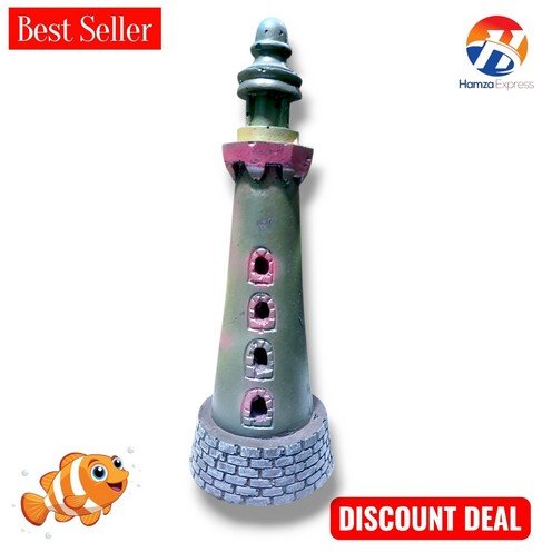 Fiber Toy For Fish Aquarium Light House Shape New Design
