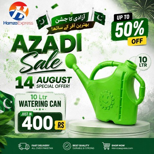 10 Ltr Watering Can for Gardening – Azadi Sale | Hamza Express