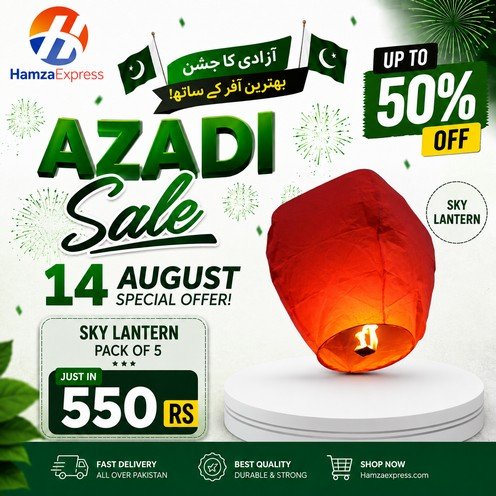 Sky Lantern Pack of 5 – Flying Lanterns for Celebrations | Azadi Sale